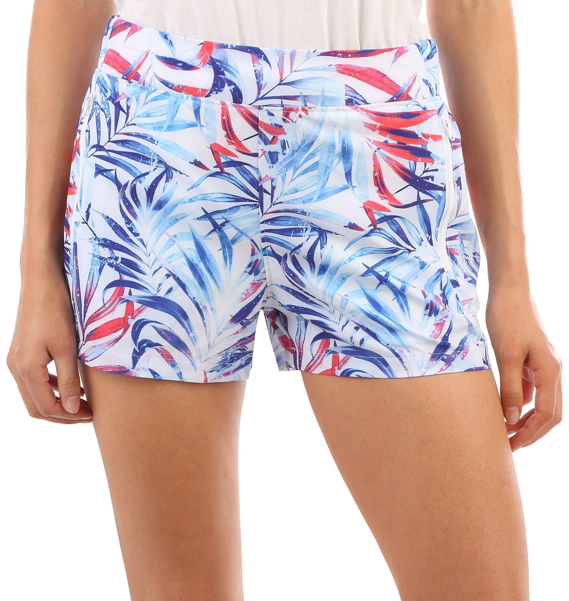 Reel Legends Womens 3 in. Pieced Leaves Woven Shorts | Bealls Florida