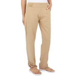 Reel Legends Womens Solid Stretch Woven Drawstring Pants