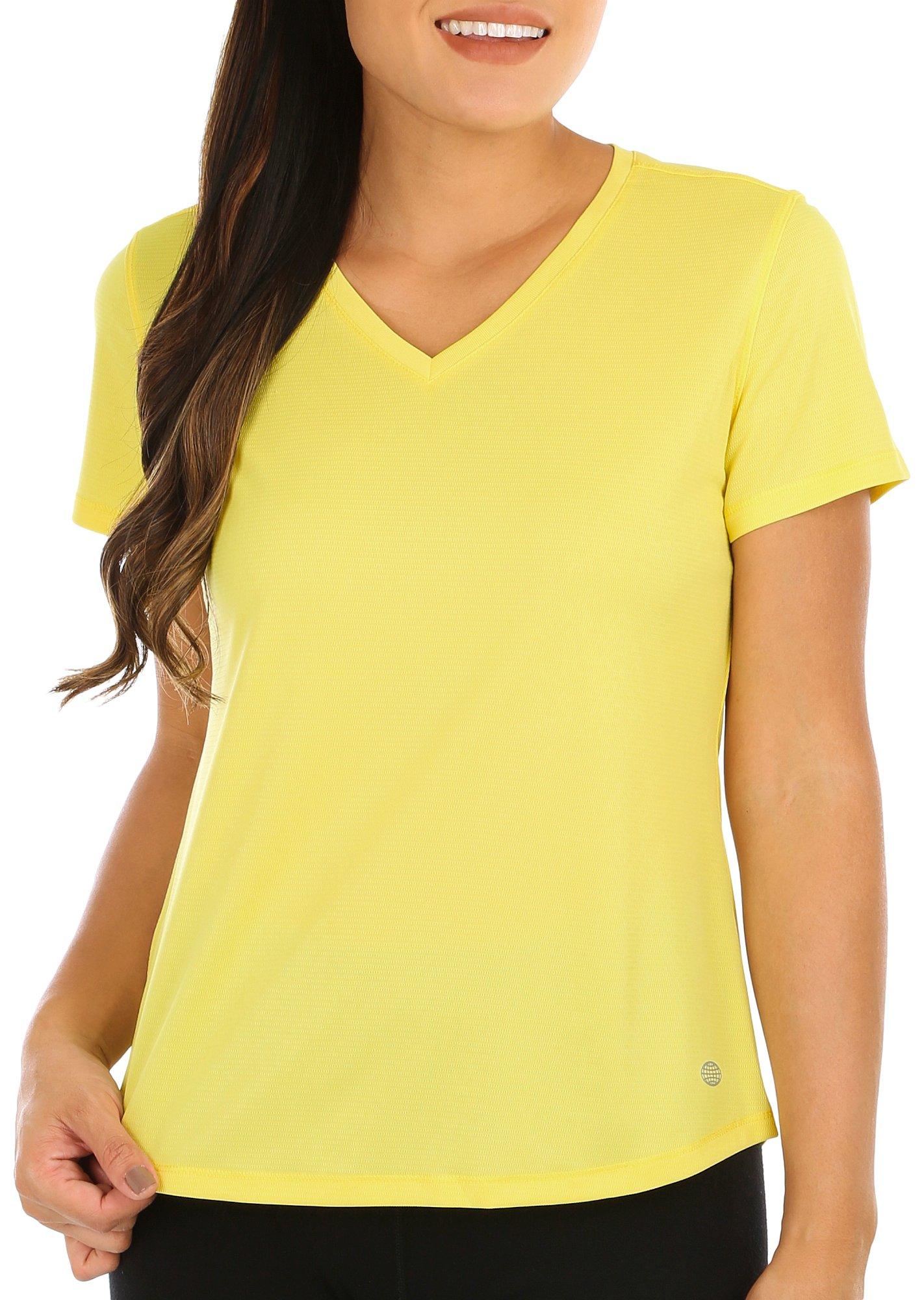 Reel Legends Women Solid Freeline Mandarin Long Sleeve Top Small Yellow at   Women's Clothing store