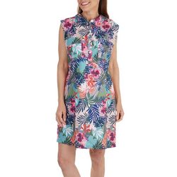 Reel Legends Womens Mariner Floral Print Sleeveless Dress