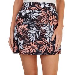 Womens 15 in. Stretch Woven Luau Skirt