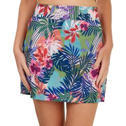 Womens 15 in. Stretch Woven Wildflower Skirt