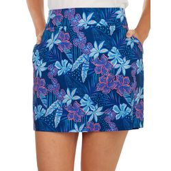 Reel Legends Womens 15 in. Stretch Woven Floral Skirt