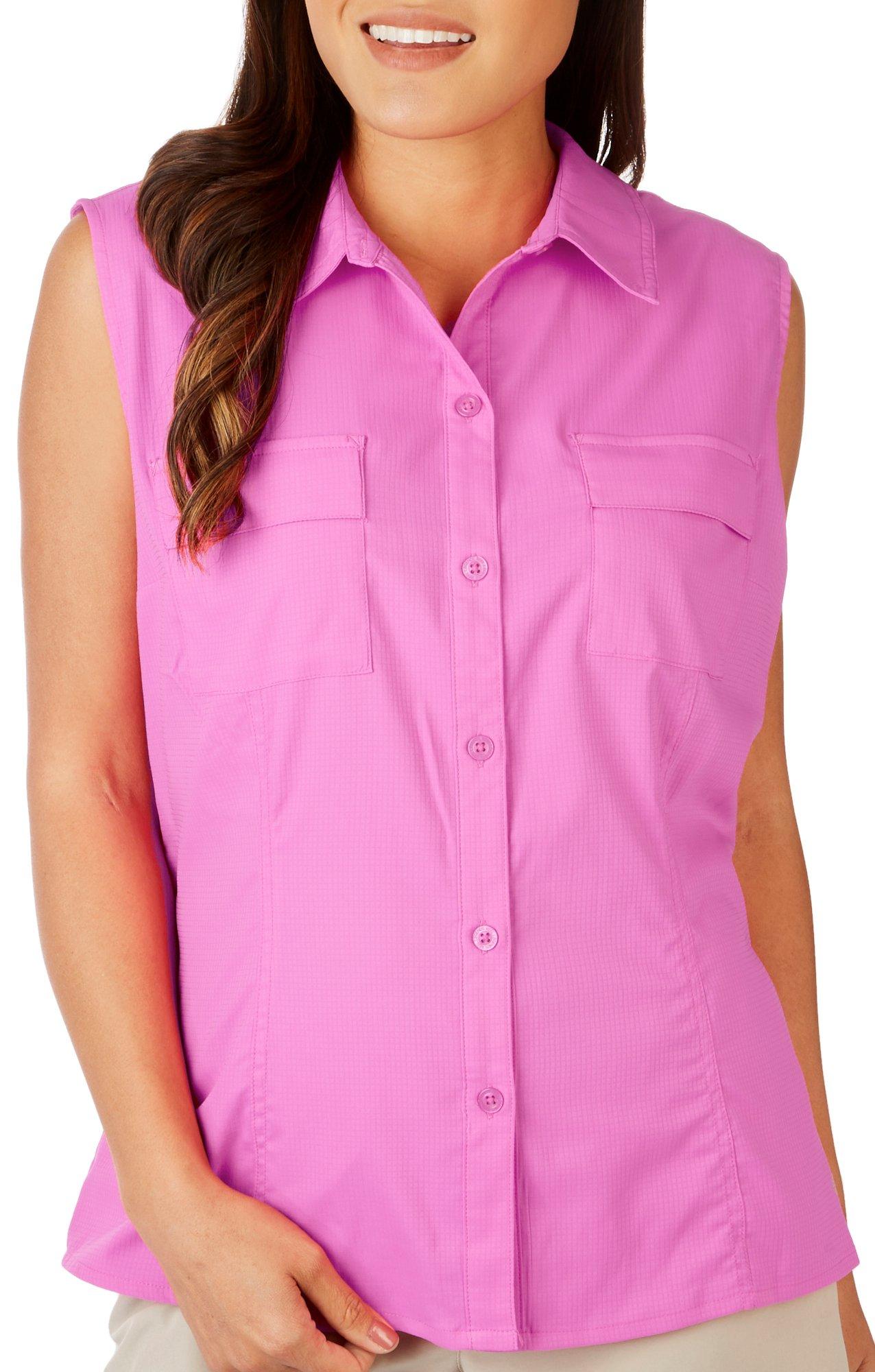 Reel Legends Petite Tropical Mariner Sleeveless Top Small Petite  Purple/Orange Multi at  Women's Clothing store