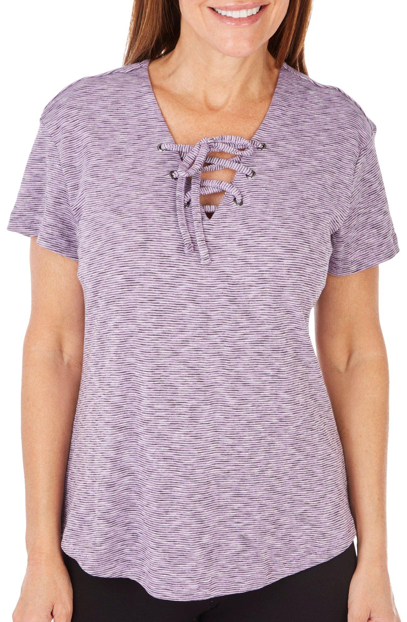 Victory Sportswear Womens Space Dye V-Neck Short Sleeve Top