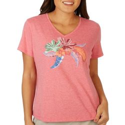 Reel Legends Womens Tropical Flower T-Shirt