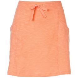 Womens Solid Knit Slub Skirt