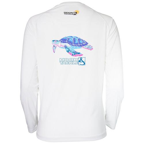 Hook And Tackle Womens Green Turtle Long Sleeve