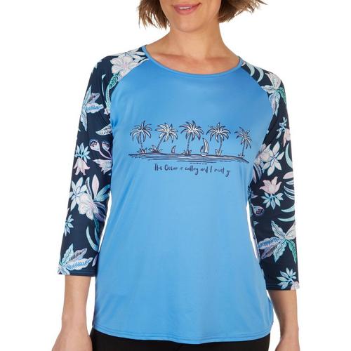 Outdoor Life Womens Tropical 3/4 Sleeve Top