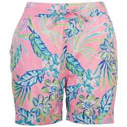 Womens Tropical Leaf Shorts