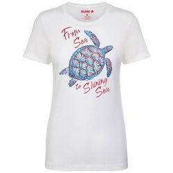 Reel Legends Womens Americana Turtle T-Shirt