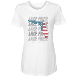 Reel Legends Womens Live Free Americana T-Shirt