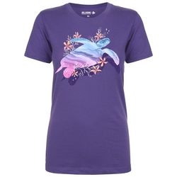 Reel Legends Womens Ombre Turtle Fitted T-Shirt