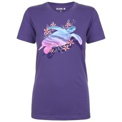 Womens Ombre Turtle Fitted T-Shirt