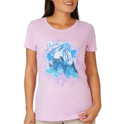 Reel Legends Womens Watercolor Dolphin T-Shirt