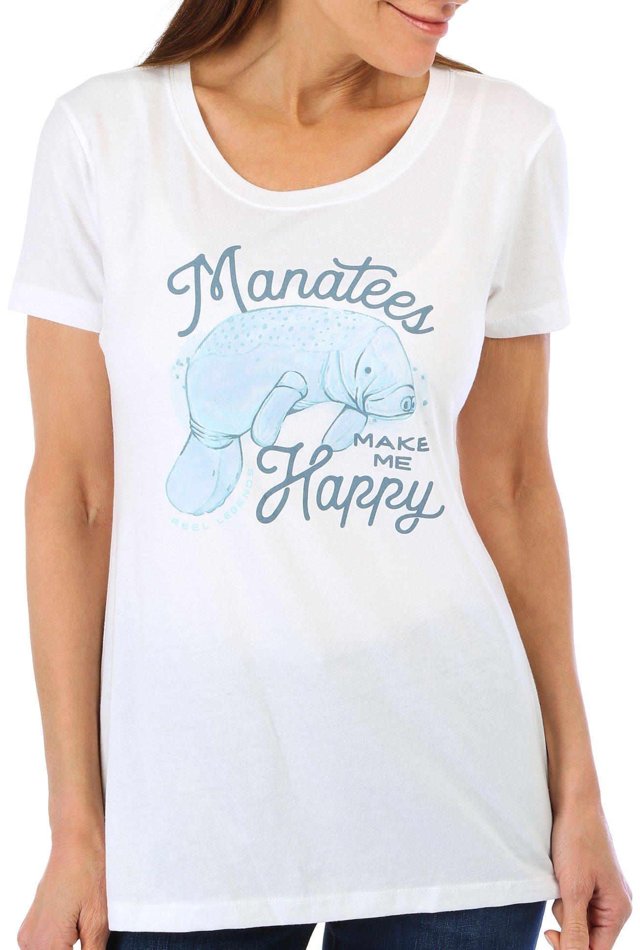 Womens Manatees Makes Me Happy T-Shirt