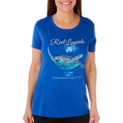 Reel Legends Womens Hawksbill Sea Turtle Short Sleeve Tee