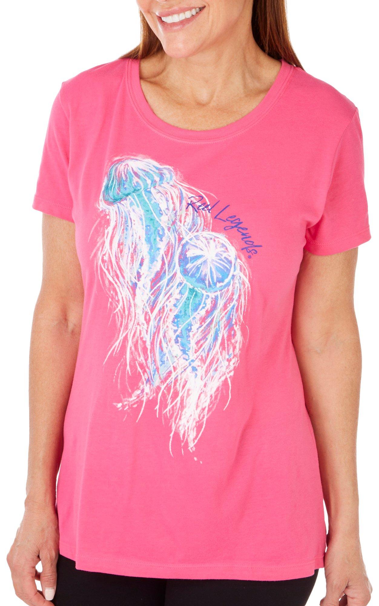 Reel Legends Womens Jellyfish Crew Neck Tee