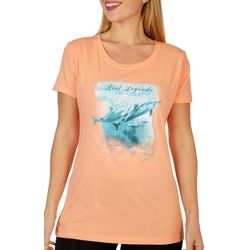 Reel Legends Womens Sea Life Dolphins T-Shirt