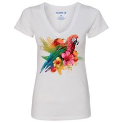 Reel Legends Womens V-Neck Parrot T-Shirt