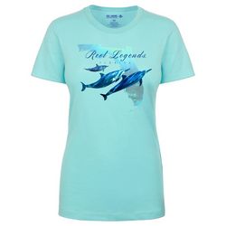 Reel Legends Womens Dolphins Graphic T-Shirt