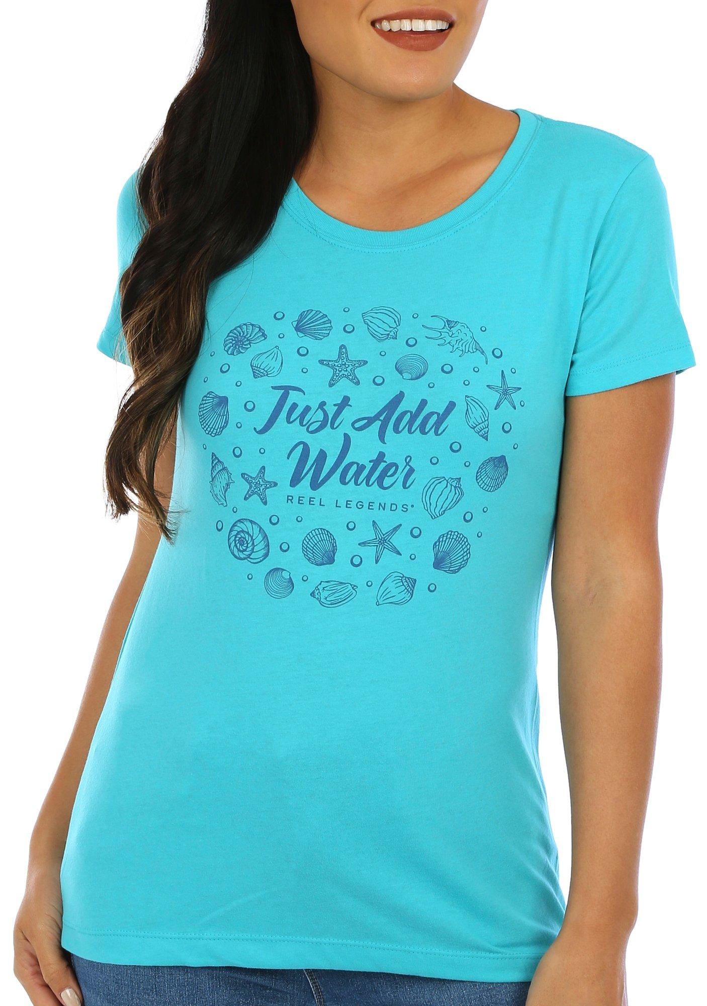 Reel Legends Womens Just Add Water Short Sleeve T-Shirt - Teal - Medium