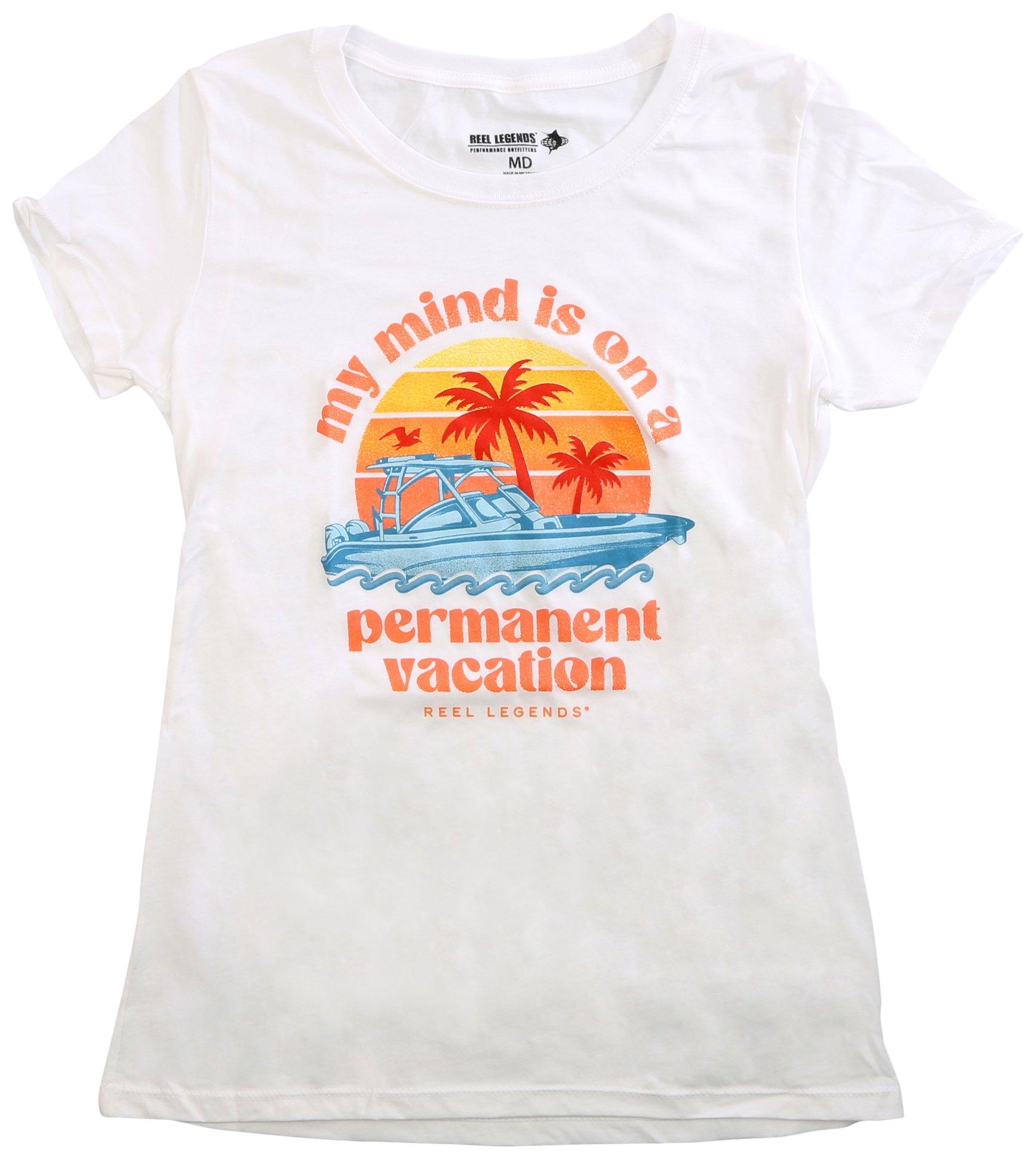 Reel Legends Womens Permanent Vacation Short Sleeve T-Shirt