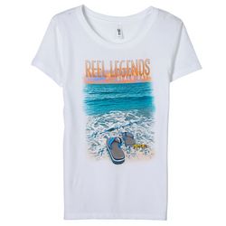 Reel Legends Womens Flip Flop Beach Short Sleeve Shirt