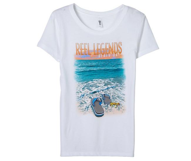 Reel Legends Womens Flip Flop Beach Short Sleeve Shirt