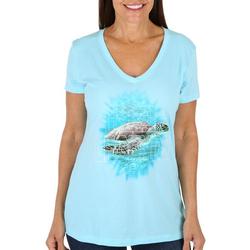 Womens Turtle Burst V-Neck T-Shirt
