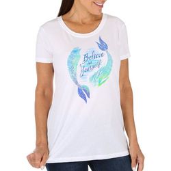Womens Believe In Yourself Mermaid Short Sleeve T-Shirt