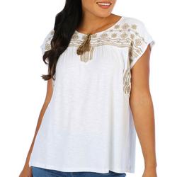 Womens Sleeveless Embroidered Top