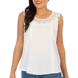 Womens Sleeveless Lace Embellished Top