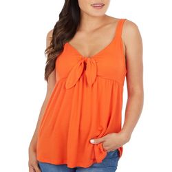 Harlow and Rose Womens Babydoll Front Tie Sleeveless Top