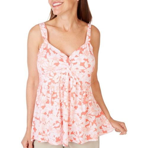 Harlow and Rose Womens Floral Babydoll Sleeveless Top