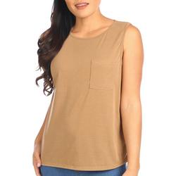 Womens Solid Pocket Tank Top