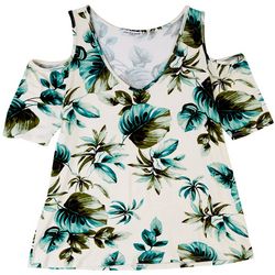 Cha Cha Vente Womens Leaves Cold Shoulder Top