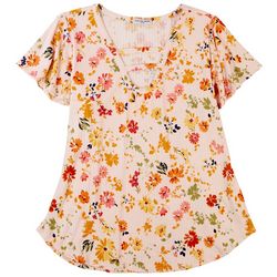 Cha Cha Vente Womens Ribbed Floral Top