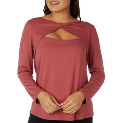 Cha Cha Vente Womens Solid Cut Out Long Sleeve Top
