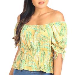 Womens Off the Shoulder Tropical Top