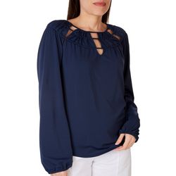Womens Long Sleeve Cut-Out Top