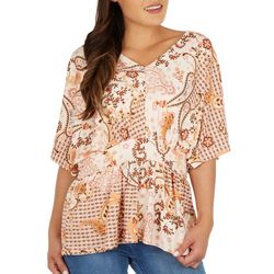 Absolutely Famous Womens V-Neck Dolman Sleeve Top
