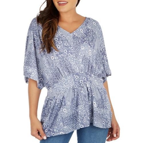 Absolutely Famous Womens Dolman Sleeve V-Neck Top