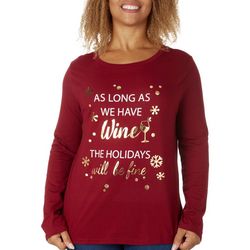 Womens As Long As We Have Wine The Holidays Will Be Fine Tee
