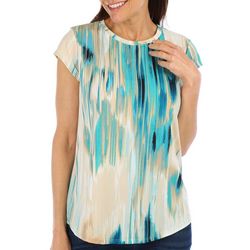 Blue Sol Womens Tie Dye Print Cap Sleeve Top