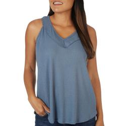 Womens Ribbed Solid Sleeveless Top
