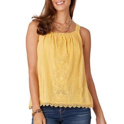Democracy Womens Ruched Square Neck Woven Top