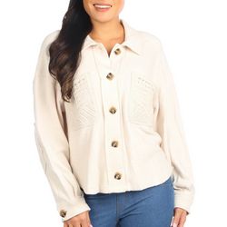 Democracy Womens Passimenterie Patch Pocket Cropped Jacket