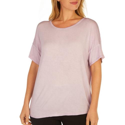 Cable & Gauge Womens Solid Short Sleeve Top