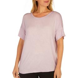 Womens Solid Short Sleeve Top